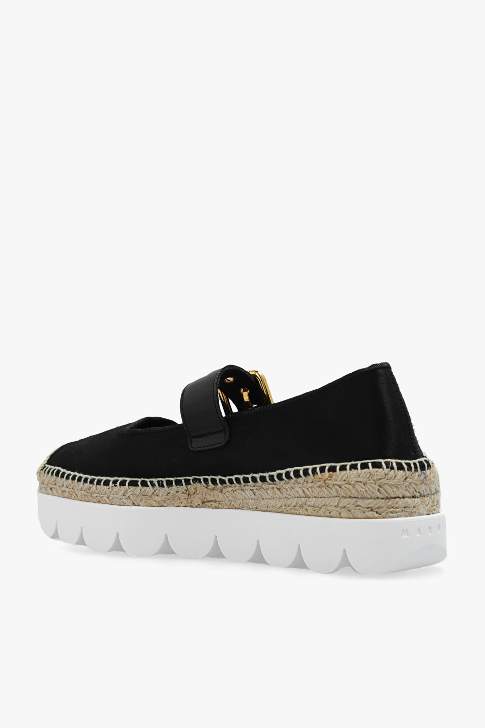 Black Petal satin platform espadrilles Marni IetpShops HK